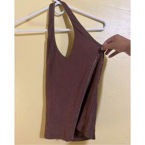 Brown Sleeveless Top